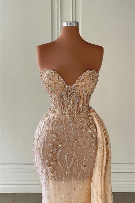 Charming Sweetheart Sleeveless Mermaid Prom Dress With Beads Long-Ballbella