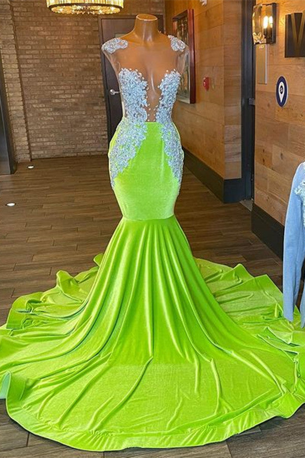 Chic Sleeveless Backless Mermaid Prom Dress With Beading-Ballbella