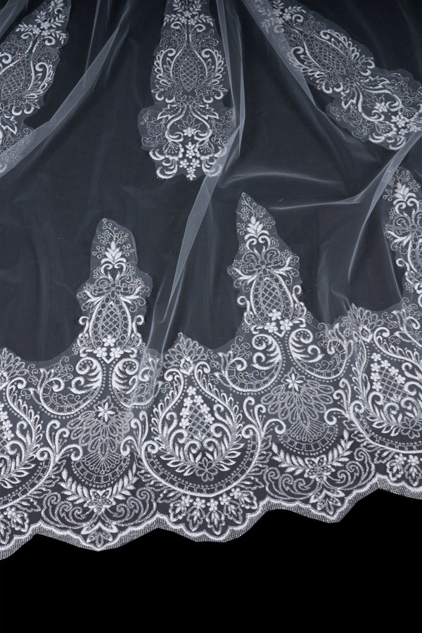 Christine Attractive Long Lace Wedding Veils-Ballbella