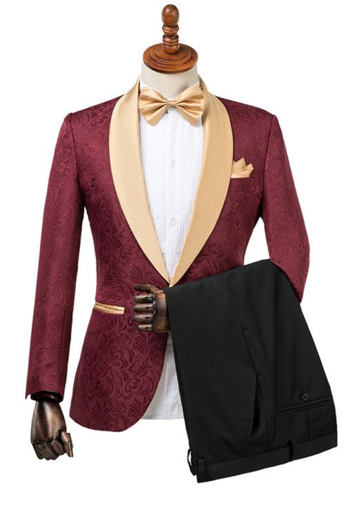 Shop Custom design Burgundy Slim Fit Jacquard Wedding Suit for Men from Ballbellas. Free shipping available. View our full collection of Burgundy Shawl Lapel wedding suits available in different colors with affordable price.