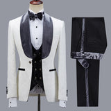 Custom design Jacquard Slim Fit Shawl Lapel Wedding Men Suits-Ballbella