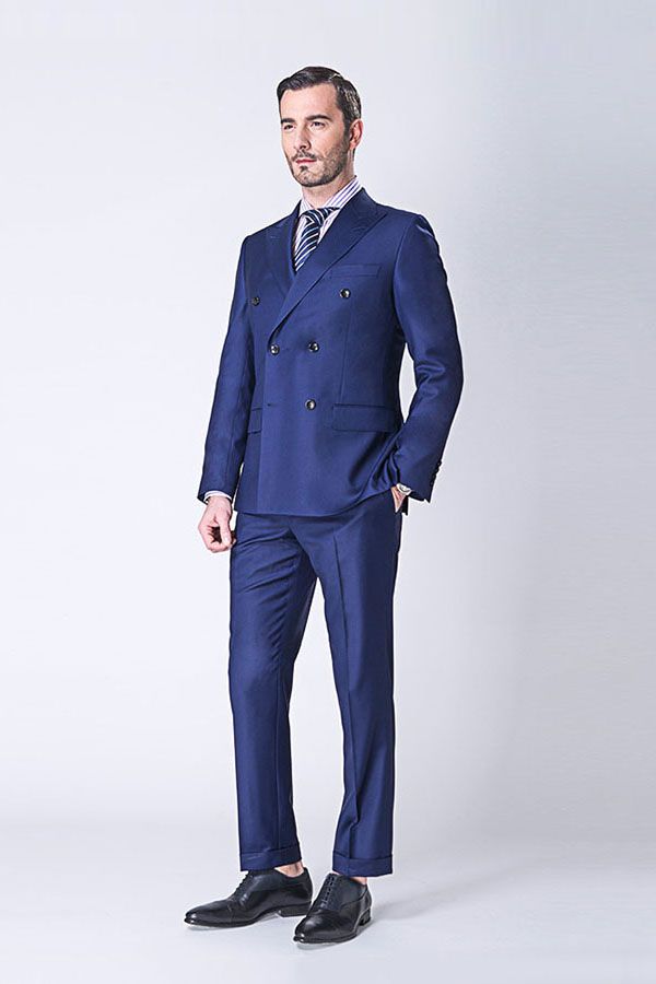 Ballbella has various cheap mens suits for prom, wedding or business. Shop this Custom design Peak Lapel Double Breasted Blue Mens Suits Online with free shipping and rush delivery. Special offers are offered to this Blue Double Breasted Peaked Lapel Two-piece mens suits.