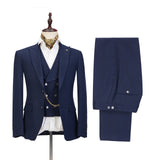 Buy Dark Blue Three-piece Fashion Peaked Lapel Wedding Men Suits Sale for men from Ballbella. Huge collection of Peaked Lapel Single Breasted Men Suit sets at low offer price &amp; discounts, free shipping &amp; made. Order Now.