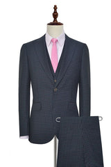 Ballbella has various Custom design mens suits for prom, wedding or business. Shop this Dark Gray Small Check Three Piece Mens Suits, One Button Formal Business Suits with free shipping and rush delivery. Special offers are offered to this Dark Gray Single Breasted Peaked Lapel Three-piece mens suits.