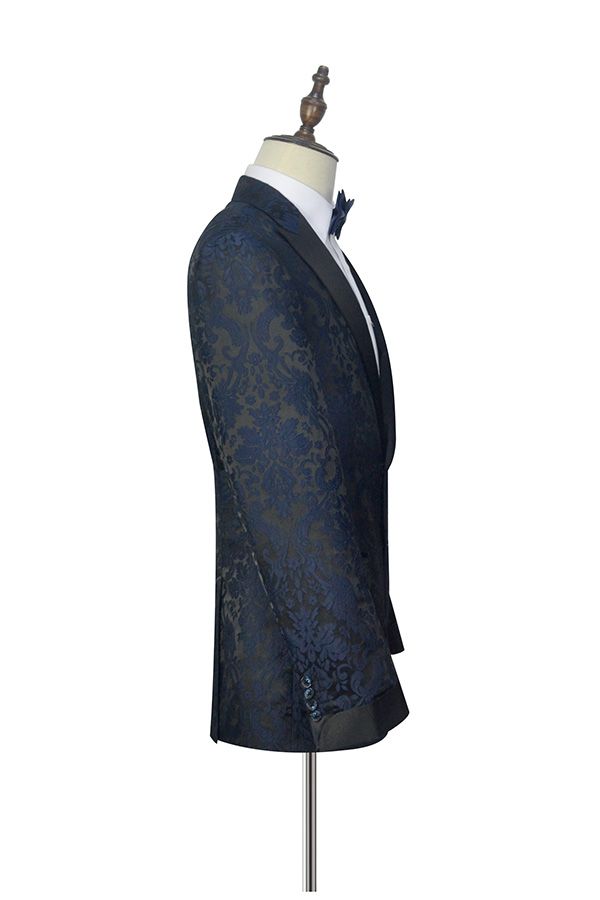 Ballbella has various cheap mens suits for prom, wedding or business. Shop this Dark Navy Jacquard Marriage Suits, Black Silk Peak Lapel Mens Suits for Weddings with free shipping and rush delivery. Special offers are offered to this Dark Navy Single Breasted Peaked Lapel Two-piece mens suits.