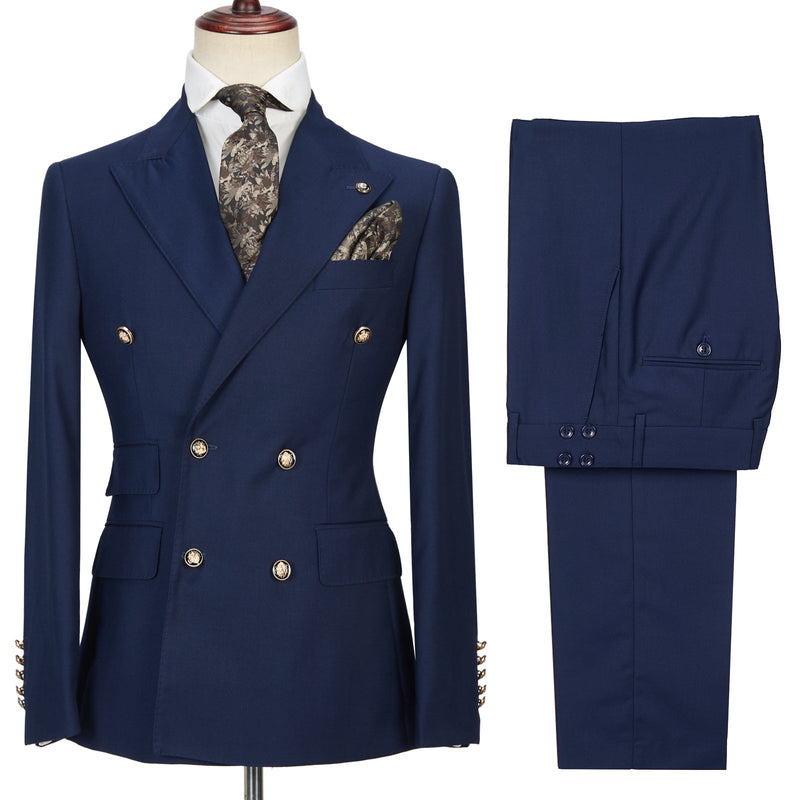 This Dark Navy Peak Lapel Double Breasted Formal Men Suit for Prom at Ballbella comes in all sizes for prom, wedding and business. Shop an amazing selection of Peaked Lapel Double Breasted Navy mens suits in cheap price.