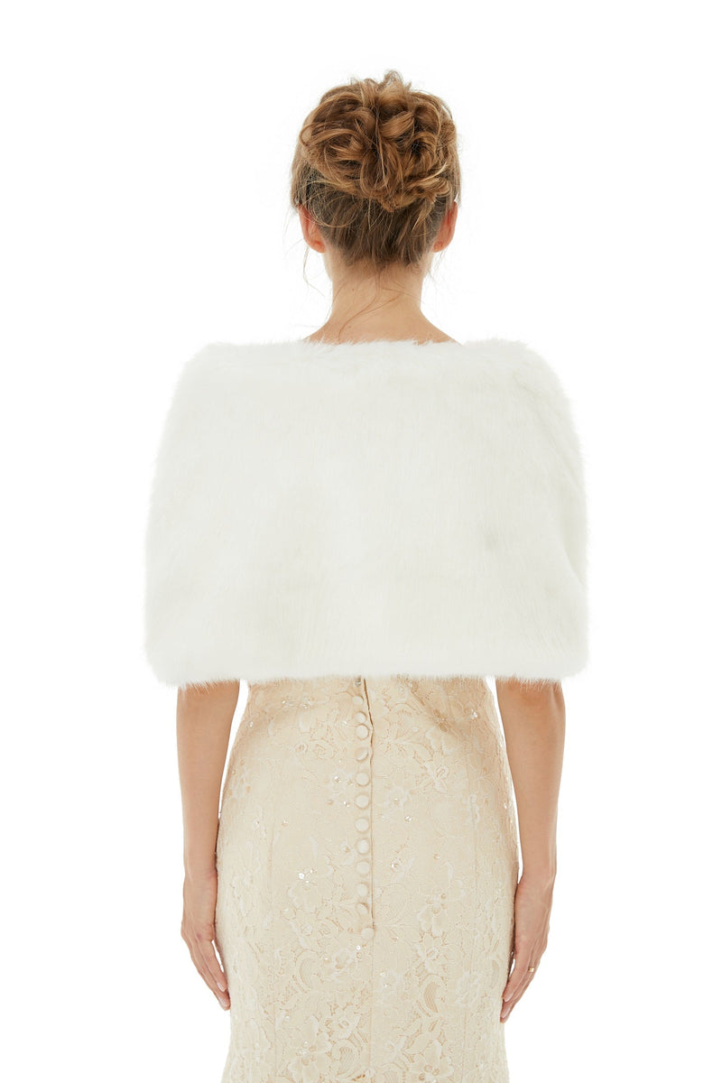 Delcy - Winter Faux Fur Wedding Wrap-Ballbella