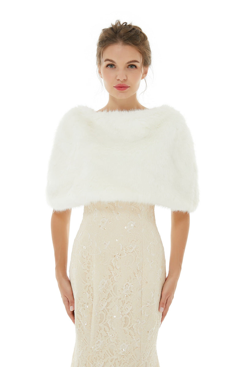 Delcy - Winter Faux Fur Wedding Wrap-Ballbella