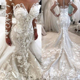 Ballbella custom made this Delicate Lace Appliques Mermaid Wedding Dress at factory price, high quality promised.