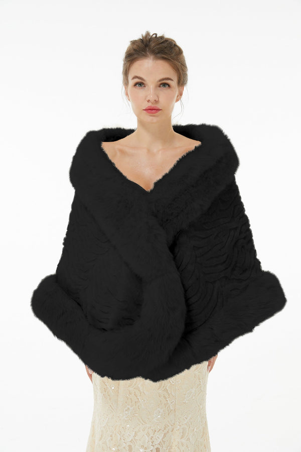 Della - Winter Faux Fur Wedding Wrap-Ballbella