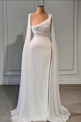 Elegant A-line Sequins Split Bridal Dress With Beads-Ballbella