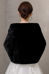 Elegant Black Ears-Embellished Wedding Dress Shawl-Ballbella