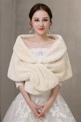 Elegant Khaki Ears-Trimmed Wedding Dress Shawl-Ballbella