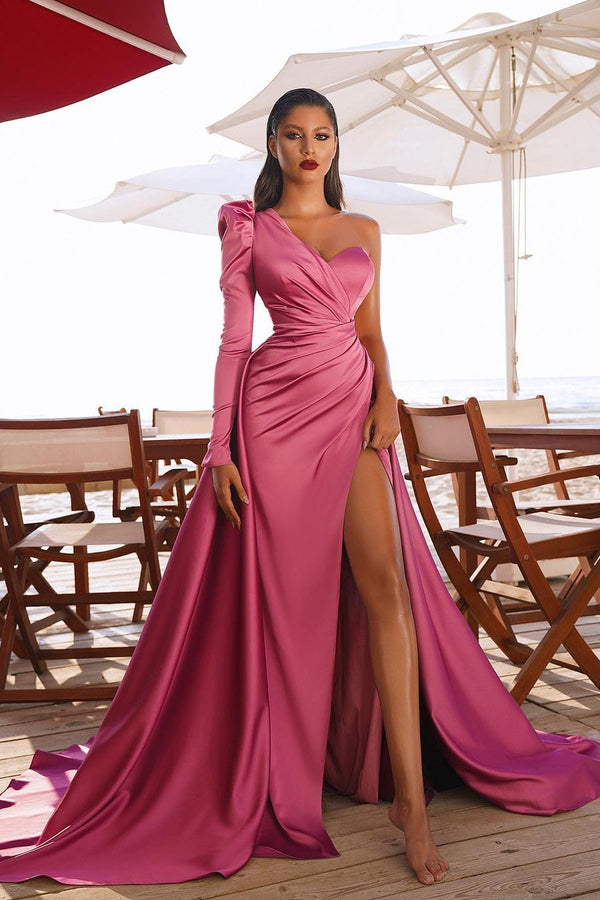 Elegant Black Velvet And Lace High Neck Long Sleeves Side Slit Mermaid Long  Prom Dresses,SFPD0556