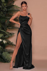 Elegant Strapless Mermaid Long Prom Dress With Slit Online-Ballbella