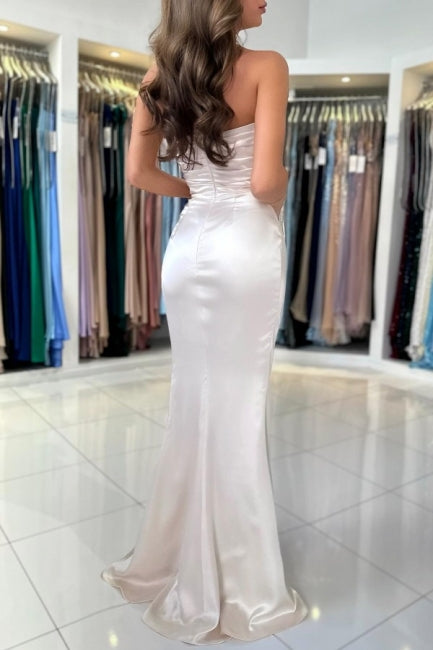 Elegant sweetheart Sleeveless Prom Dresses Front Split Long-Ballbella