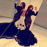 Evening Gowns Black One Shoulder Beaded Ruffles Train Arabic Pageant Dresses-Ballbella