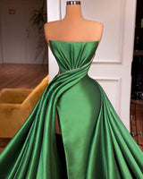 Fabulous Long A-line Strapless Split Front Sleeveless Prom Dress-Ballbella