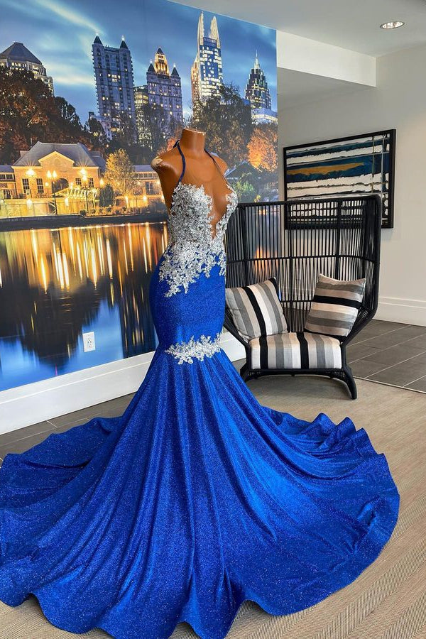 Fabulous Long Sleeveless Heter Backless Mermaid Prom Dress With Beading-Ballbella