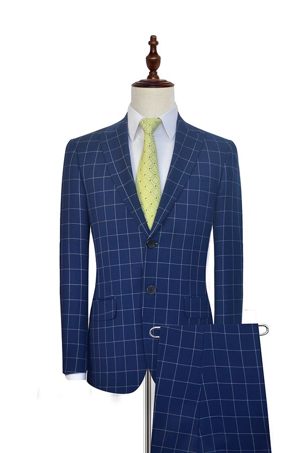 Ballbella has various cheap mens suits for prom, wedding or business. Shop this Flap Pocket Peak Lapel Grey Checked Navy Blue Mens Suits with free shipping and rush delivery. Special offers are offered to this Blue Single Breasted Peaked Lapel Two-piece mens suits.