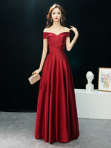 Evening Dresses Off The Shoulder evening dress Long Satin Maxi Dresses