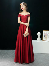 Evening Dresses Off The Shoulder evening dress Long Satin Maxi Dresses