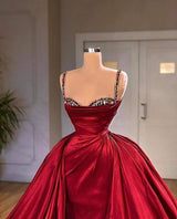 Gorgeous Spaghetti Strap Sleeveless Prom Dress With Train-Ballbella