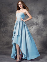 Gorgeous Sweetheart Ruffles Sleeveless High Low Chiffon Bridesmaid Dresses-Ballbella