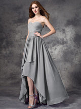 Gorgeous Sweetheart Ruffles Sleeveless High Low Chiffon Bridesmaid Dresses-Ballbella