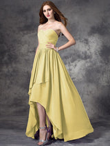 Gorgeous Sweetheart Ruffles Sleeveless High Low Chiffon Bridesmaid Dresses-Ballbella