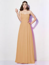 Gorgeous Sweetheart Sleeveless Long Pleats Chiffon Bridesmaid Dresses-Ballbella