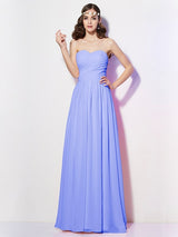 Gorgeous Sweetheart Sleeveless Long Pleats Chiffon Bridesmaid Dresses-Ballbella