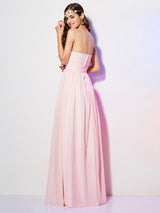 Gorgeous Sweetheart Sleeveless Long Pleats Chiffon Bridesmaid Dresses-Ballbella