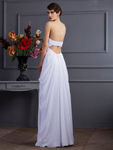 Charming Sweetheart Sleeveless Pleats Long Chiffon Dresses