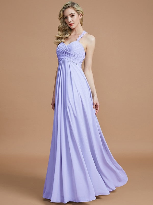 A-Line Charming Sweetheart Sleeveless Ruched Chiffon Bridesmaid Dresses