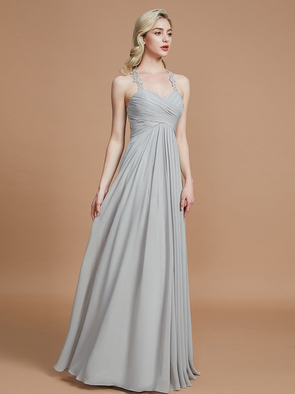 A-Line Charming Sweetheart Sleeveless Ruched Chiffon Bridesmaid Dresses