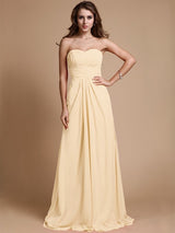 Gorgeous Sweetheart Sleeveless Ruffles Chiffon Long Bridesmaid Dresses-Ballbella