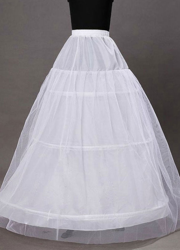 Ivory Taffeta A Line 1 Layer 3 Hoop Wedding Petticoats-Ballbella