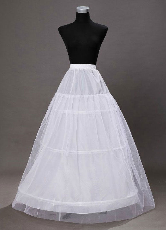 Ivory Taffeta A Line 1 Layer 3 Hoop Wedding Petticoats-Ballbella