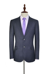 Julio Dark Grey Stripe Pattern Mens Suits for Formal-Ballbella