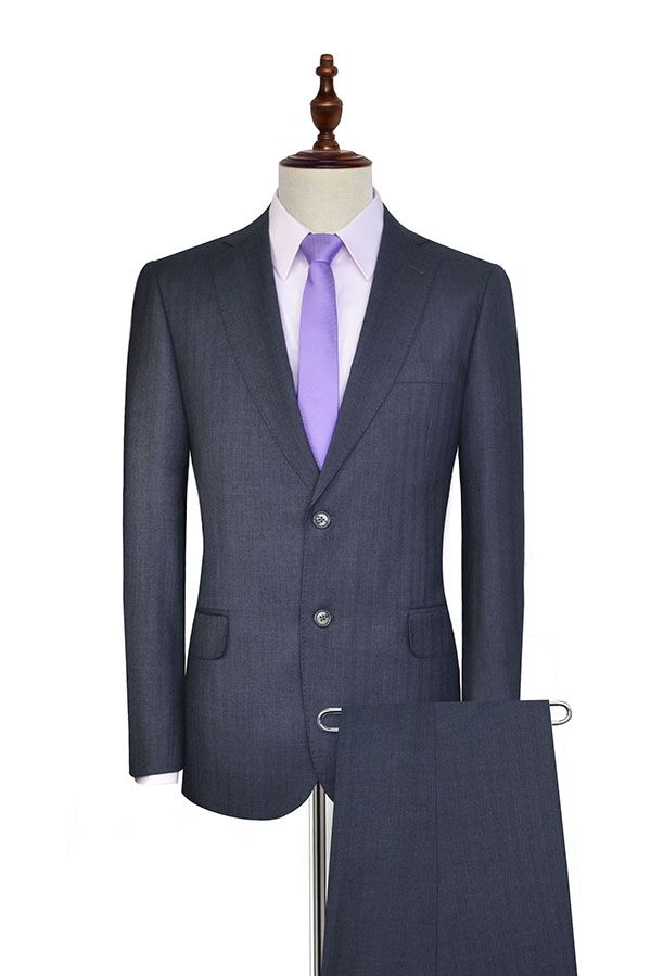 Julio Dark Grey Stripe Pattern Mens Suits for Formal-Ballbella