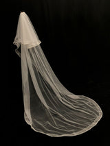 Lace One-Tier Tulle Veils Applique Waterfall Wedding Veils-Ballbella