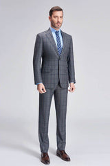 Ballbella made this Large Checked Decent Dark Grey Mens Suits Sale with rush order service. Discover the design of this Grey Plaid Single Breasted Notched Lapel mens suits cheap for prom, wedding or formal business occasion.