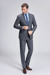 Ballbella made this Large Checked Decent Dark Grey Mens Suits Sale with rush order service. Discover the design of this Grey Plaid Single Breasted Notched Lapel mens suits cheap for prom, wedding or formal business occasion.