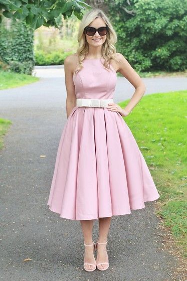 Light Pink Halter Sleeveless Summer Homecoming Dress with Belt-Ballbella