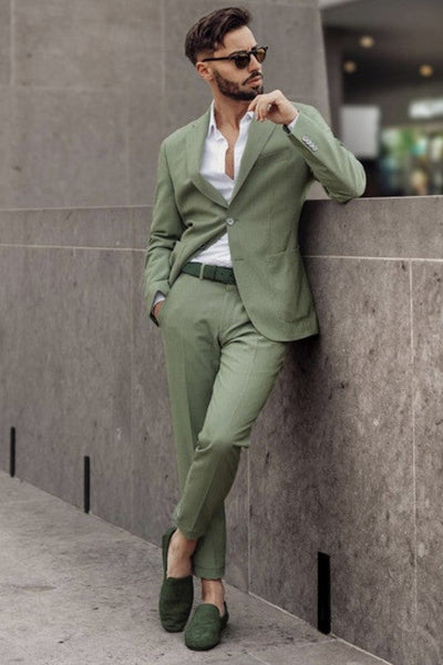 Lime Green Designer Slim Fit Bespoke Men Suits for Prom – Ballbella