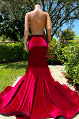 Long sleeves One shoulder Gold Appliques Burgundy Prom Dresses-Ballbella