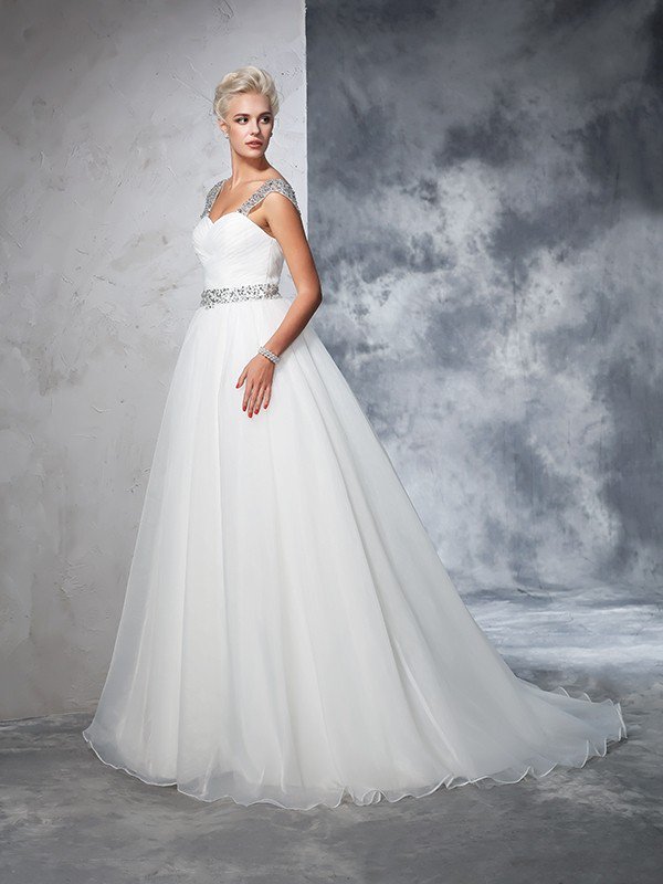 Strapless Ball Gown Wedding Dress With Rouched Bodice