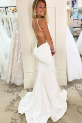 Low Back Mermaid Fitted Wedding Dresses-Ballbella