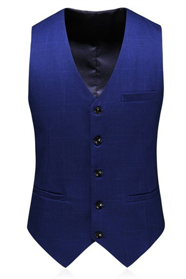 Navy Blue Simple Formal Tuxedo Slim fit Men Suits online-Ballbella